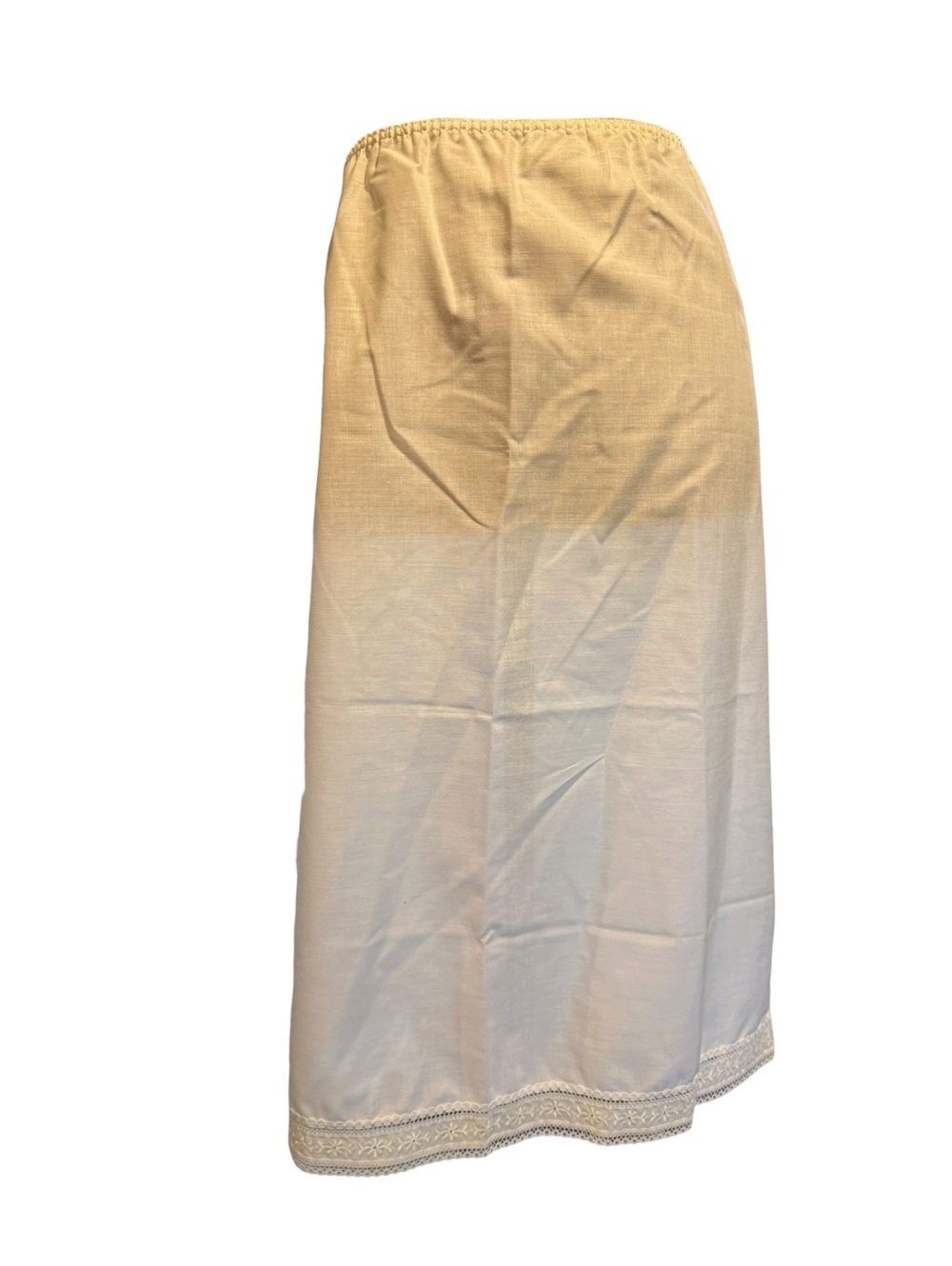 Vintage Sears White Cotton Slip with Lace Trim